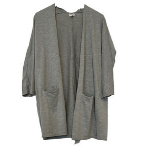 Donni Gray Striped Open Front Cardigan, One Size Fits All